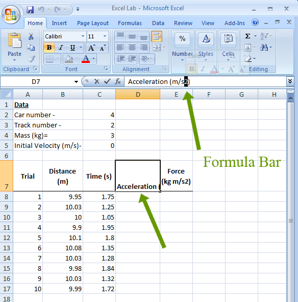 Formula Bar